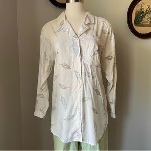 Vintage 1990s Liz Claiborne button down with feather print